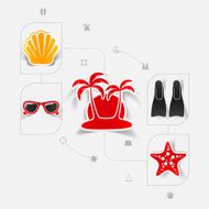 Set of summer tourism icons N125