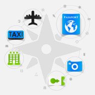 Set of summer tourism icons N126