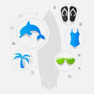 Set of summer tourism icons N127