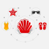 Set of summer tourism icons N128