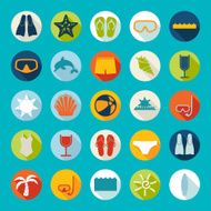 Set of summer tourism icons N130