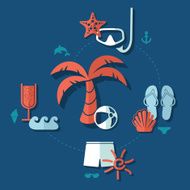 Set of summer tourism icons N135