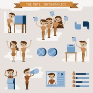 Vote info graphic and character