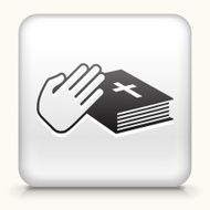 White Square Button with Oath Icon