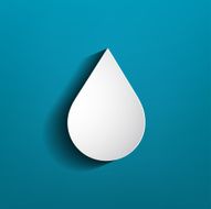 3d water drop icon on blue background