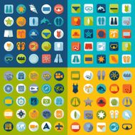 Set of summer tourism icons N136