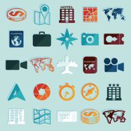 Set of summer tourism icons N140