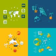 Set of summer tourism icons N141