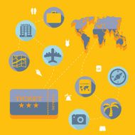 Set of summer tourism icons N144