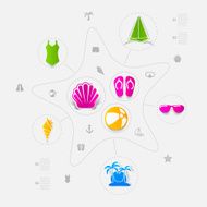 Set of summer tourism icons N147