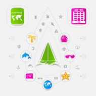 Set of summer tourism icons N151