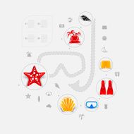Set of summer tourism icons N153