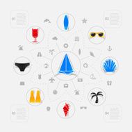 Set of summer tourism icons N154