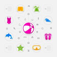 Set of summer tourism icons N155