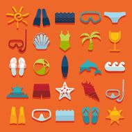 Set of summer tourism icons N160