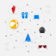 Set of summer tourism icons N161