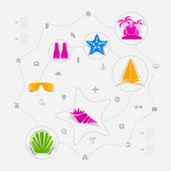 Set of summer tourism icons N162