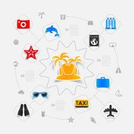 Set of summer tourism icons N165