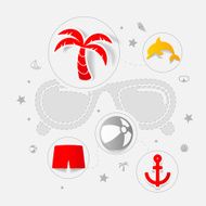 Set of summer tourism icons N167