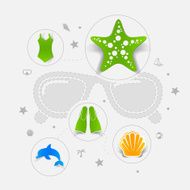 Set of summer tourism icons N168