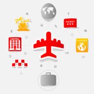 Set of summer tourism icons N169
