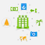 Set of summer tourism icons N170