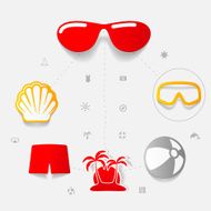 Set of summer tourism icons N173