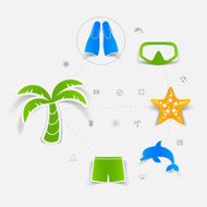 Set of summer tourism icons N174