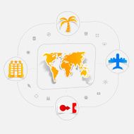 Set of summer tourism icons N180