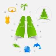 Set of summer tourism icons N182
