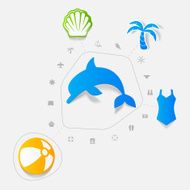 Set of summer tourism icons N183