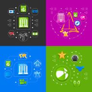 Set of summer tourism icons N185