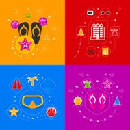 Set of summer tourism icons N186