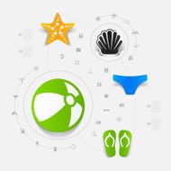 Set of summer tourism icons N187