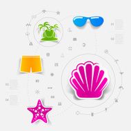 Set of summer tourism icons N188