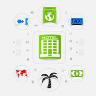 Set of summer tourism icons N191