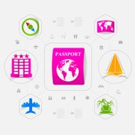 Set of summer tourism icons N192