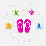 Set of summer tourism icons N196