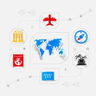 Set of summer tourism icons N199