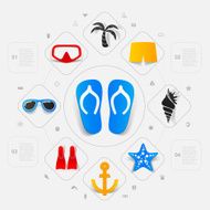 Set of summer tourism icons N203