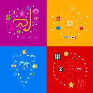 Set of summer tourism icons N205
