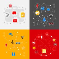 Set of summer tourism icons N206