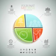 Four Part Mix Circle Infographic