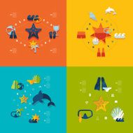 Set of summer tourism icons N207