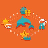 Set of summer tourism icons N208