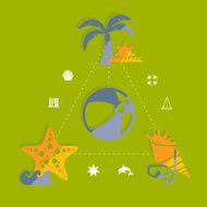 Set of summer tourism icons N210