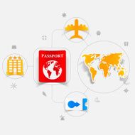 Set of summer tourism icons N214