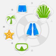 Set of summer tourism icons N215