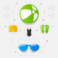 Set of summer tourism icons N216