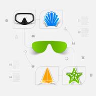 Set of summer tourism icons N220